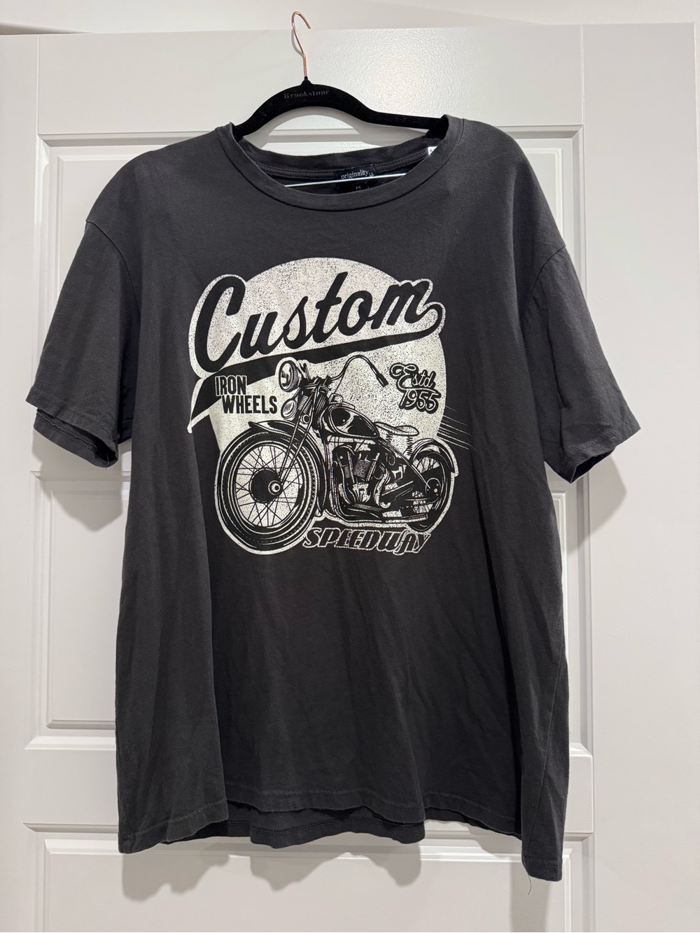Originality Custom Motorcycle Graphic T-Shirt Black Size Medium